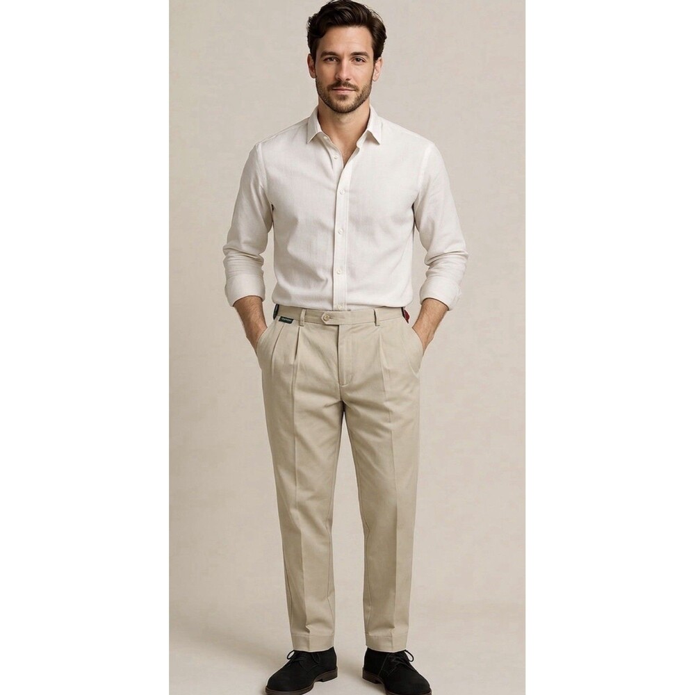 Vintage NWT The Admirals Buttons Brown Kakhi Pants Travel Work Vacation ,  Sz 42